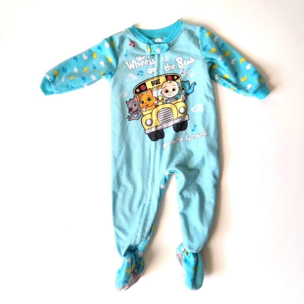 Cocomelon fleece zip pajamas size 18 months